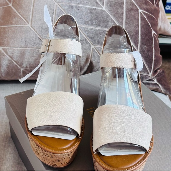 Franco Sarto Womens Julius Leather Open Toe Cork Platform Wedge Sandals,Size 9.5 - Picture 3 of 8